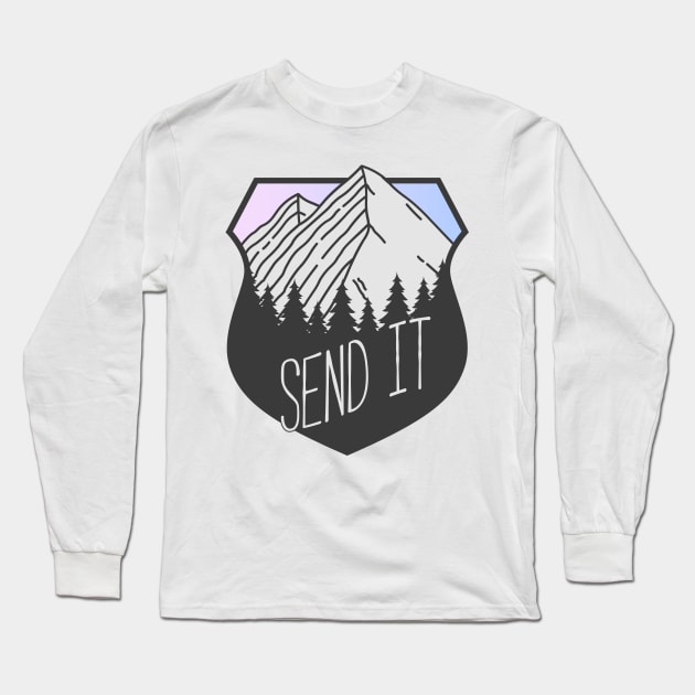 Send It Mountain Crest Sunset Long Sleeve T-Shirt by KlehmInTime